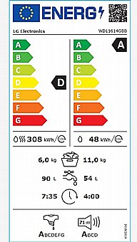 ����� ����� 11 ���� ������ ���� 6 ��� 1400 ��"�� LG WD11614GBB 